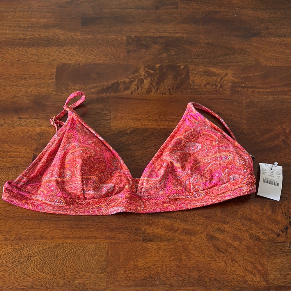 NWT J. Crew Vibrant Paisley Bikini Set top size L bottom size M - Picture 6 of 11